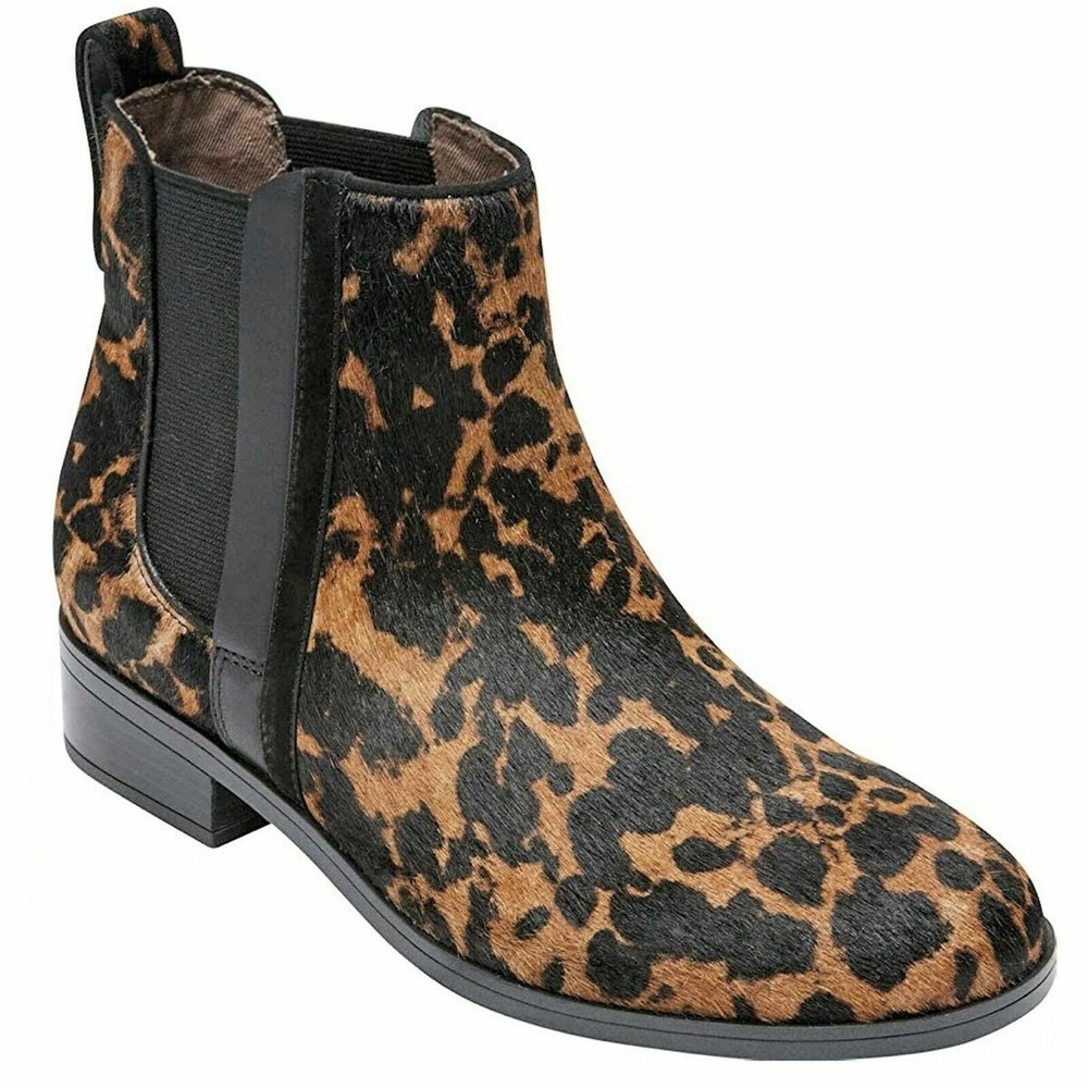 Leopard Print Ankle Boots Hair On